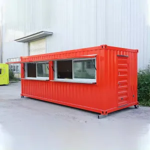 Conteneur de 20 pieds pour entrepôt, idéal pour un restaurant ou un café.