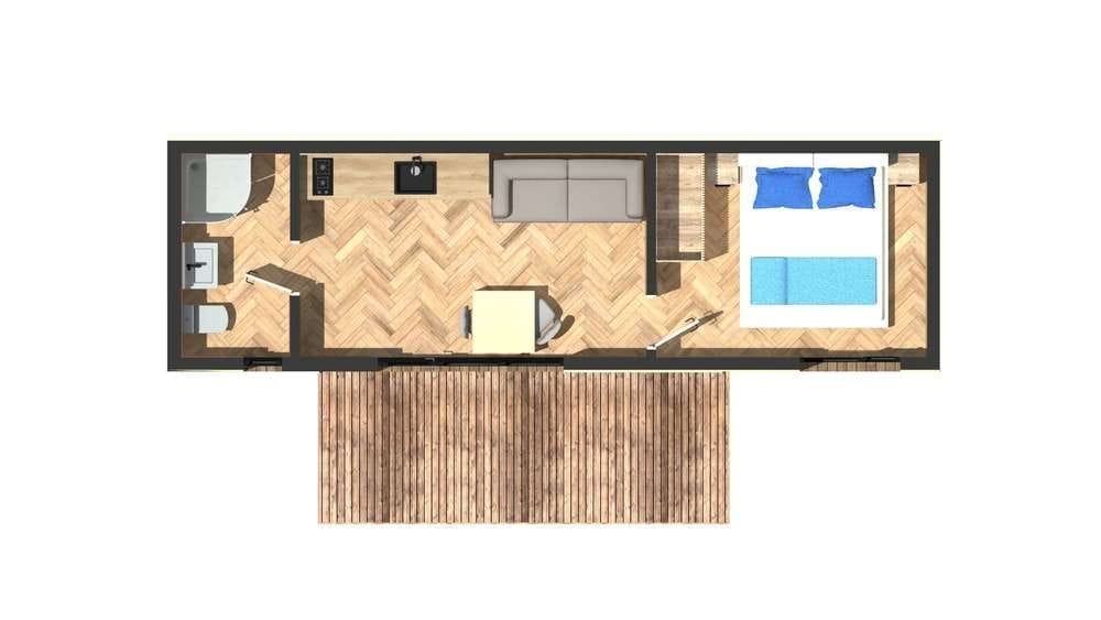 Maison modulaire Nomad Single – T2 compact de 36 m² clé en main…
