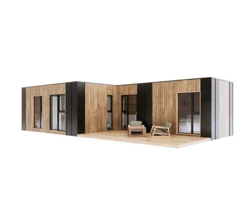 Maison modulaire T2 de 54 m² avec 2 chambres et 1 salle de bain...