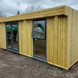 Module Conteneur Aménagé – avec bardage en bois massif (14 m2)